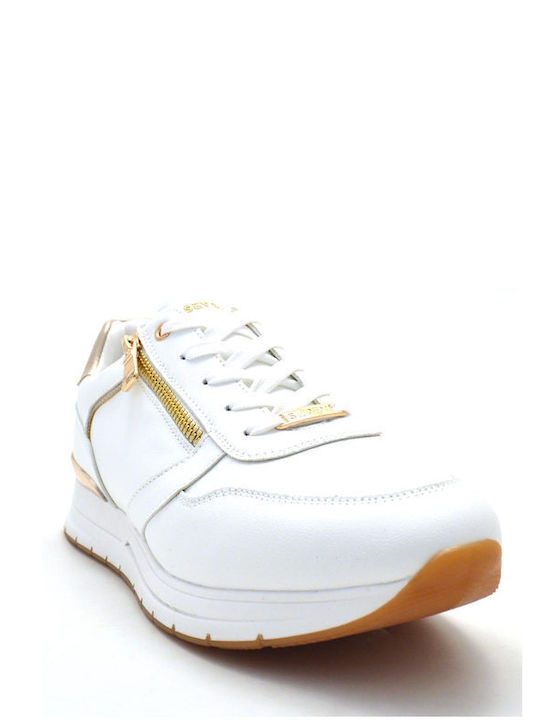 Seven Γυναικεία Sneakers White / Lt.gold