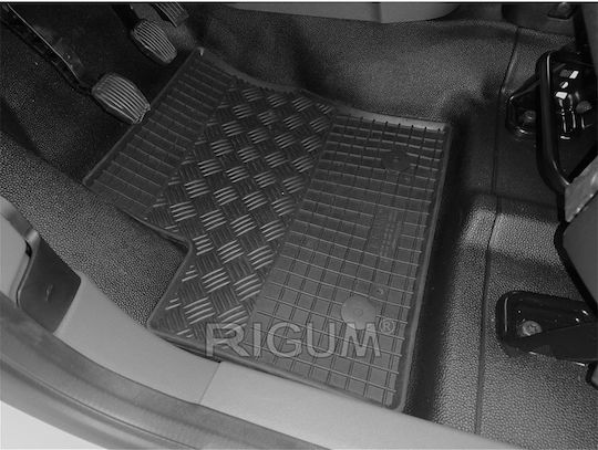 Rigum Set of Front and Rear Mats 4pcs for Ford Transit Connect / Transit 2019+ Black