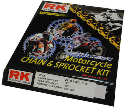 RK Chain & Sprocket Kit for Kawasaki ZX 130 for Modenas X-CITE