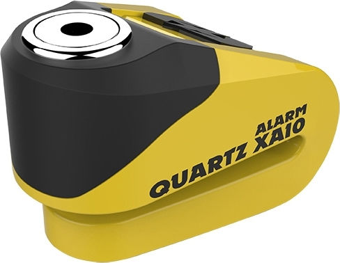 Oxford Quartz Motorcycle Disc Brake Lock with Alarm & 10mm Pin in Yellow 04471