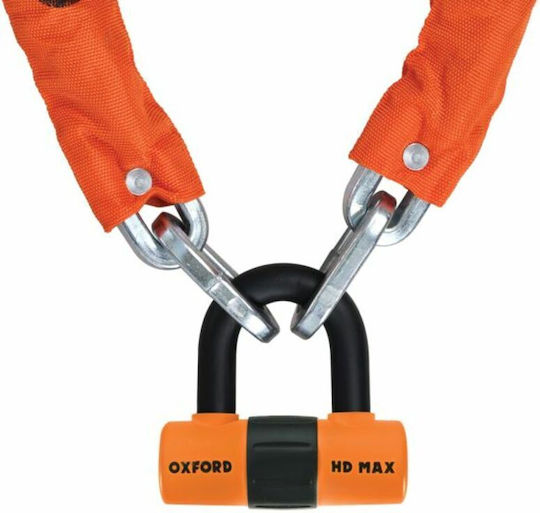 Oxford LK145 150cm Motorcycle Anti-Theft Chain with Lock in Orange LK145