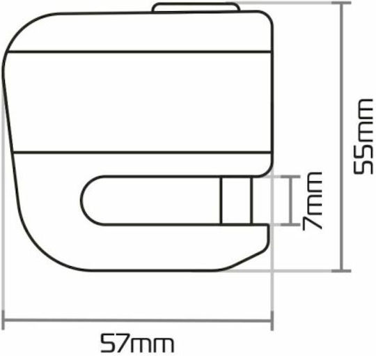 Oxford Micro XA5 Motorcycle Disc Brake Lock with Alarm & 5.5mm Pin in Black