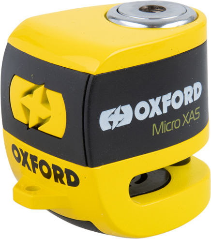 Oxford Micro XA5 Motorcycle Disc Brake Lock with Alarm & 5.5mm Pin in Black