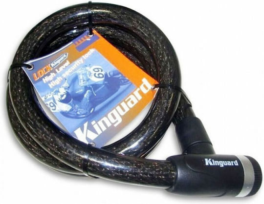 Kinguard Αντικλεπτική Κουλούρα Μοτοσυκλέτας με Μήκος 150εκ. Μαύρο Χρώμα
