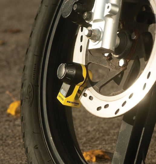 Oxford Mini Motorcycle Disc Brake Lock in Yellow LK291