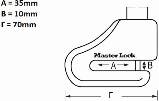 Master Lock Κλειδαριά Δισκόφρενου Μοτοσυκλέτας Κόκκινο Χρώμα