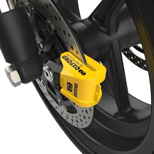 Oxford Quartz XD6 Motorcycle Disc Brake Lock with 6mm Pin in Yellow