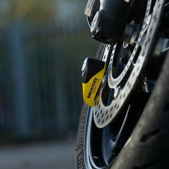Oxford Quartz XD6 Motorcycle Disc Brake Lock with 6mm Pin in Yellow