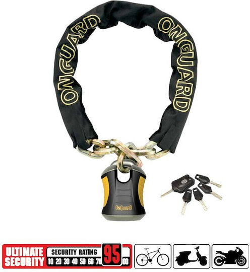 OnGuard Beast 180cm Motorcycle Anti-Theft Chain with Lock in Black