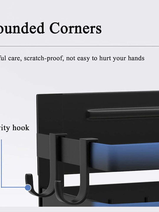 Quasar Wall Metal Shelf 30x11x38cm Black