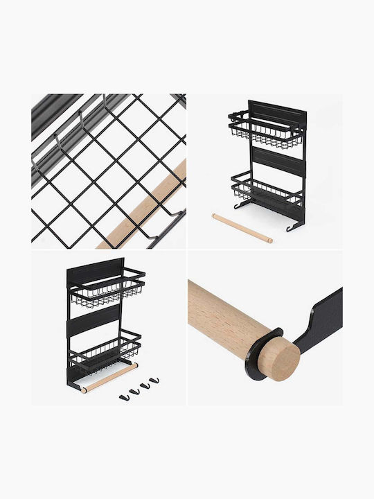 Quasar Wall Metal Shelf 30x11x38cm Black