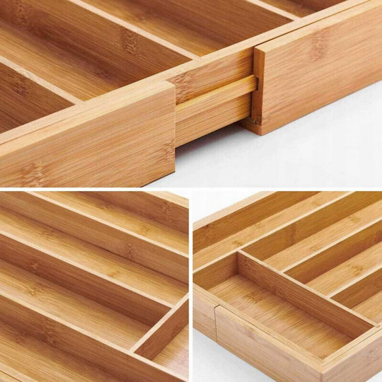 KING Hoff Opening Wooden Drawer Cutlery Tray 52x31x5cm Beige