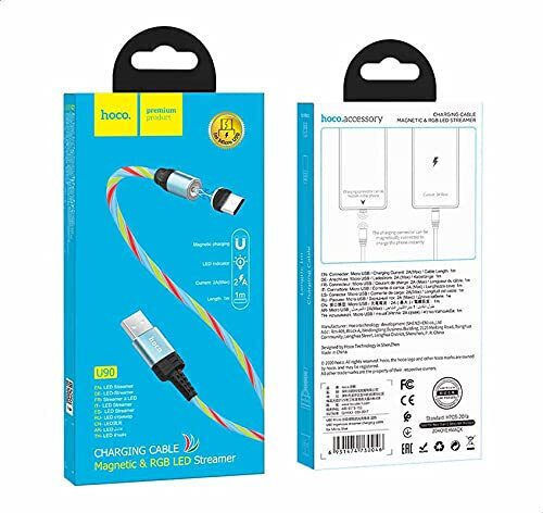 Hoco U90 Редовен USB 2.0 до микро USB кабел Син 1м (549070) 1бр