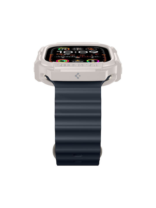 Spigen Rugged Armor Silikonhülle in Beige Farbe für Apple Watch Ultra 1/2