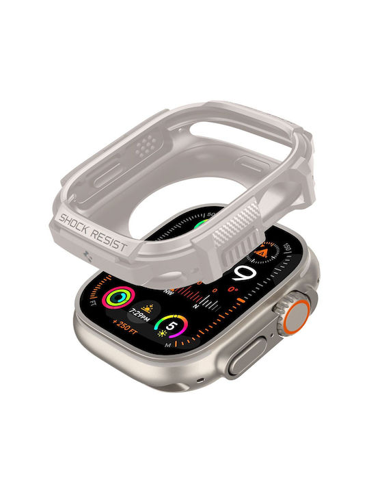 Spigen Rugged Armor Silikonhülle in Beige Farbe für Apple Watch Ultra 1/2