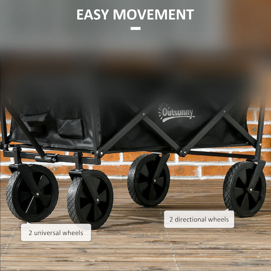 Foldable Garden Cart Metallic Four-wheel 110lt