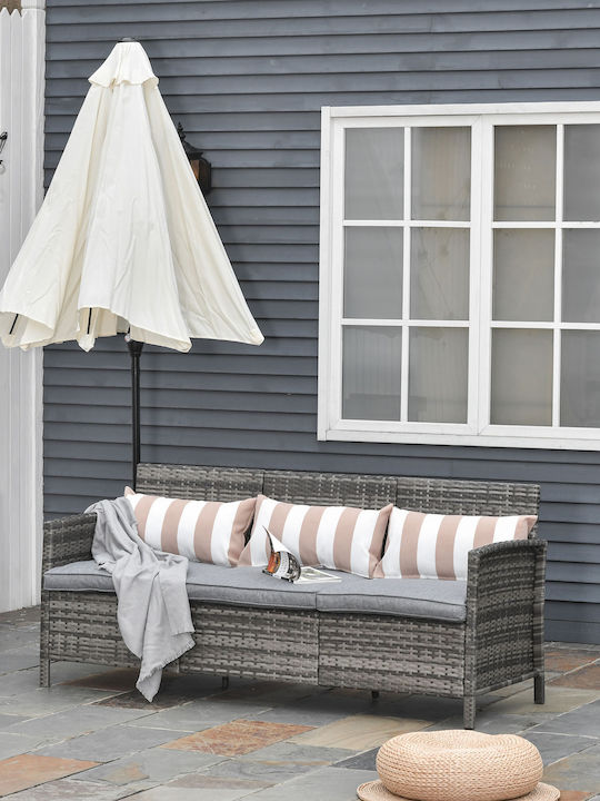 Tree-Seater Sofa Outdoor Rattan with Pillows 173x68x78cm