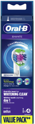Oral-B 3D White CleanMaximiser Electric Toothbrush Replacement Heads 4pcs