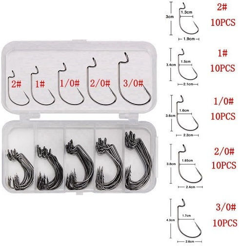 Tradesor Fishing Hooks Set 50pcs