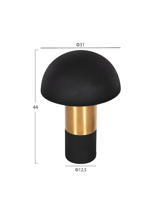 Μεταλλο Table Decorative Lamp with Socket for Bulb E27 Black