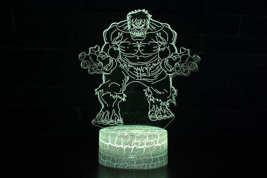 Incerible Hulk Marvel Декоративна Лампа 3D илюзия Многоцветен