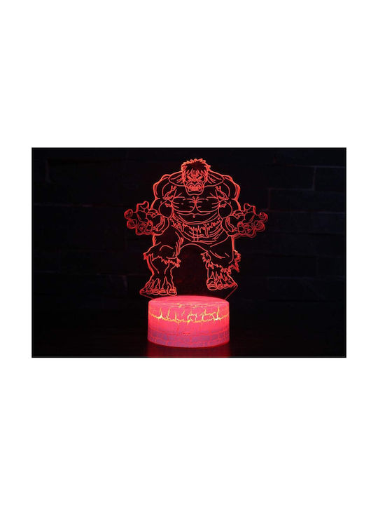 Incerible Hulk Marvel Decorative Lamp 3D Illusion Multicolour