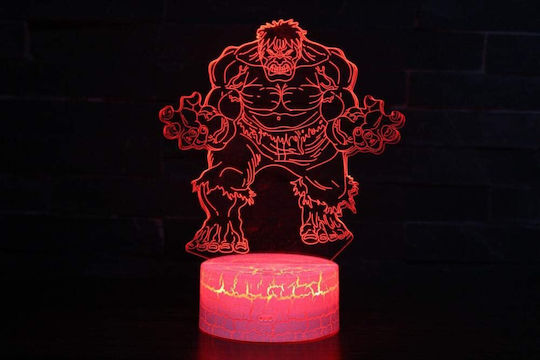 Incerible Hulk Marvel Декоративна Лампа 3D илюзия Многоцветен