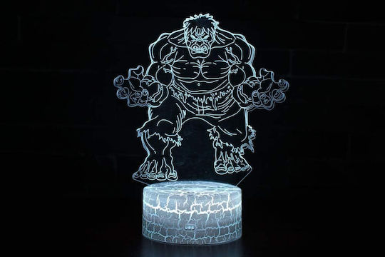Incerible Hulk Marvel Декоративна Лампа 3D илюзия Многоцветен