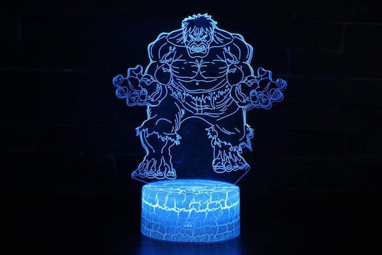 Incerible Hulk Marvel Декоративна Лампа 3D илюзия Многоцветен