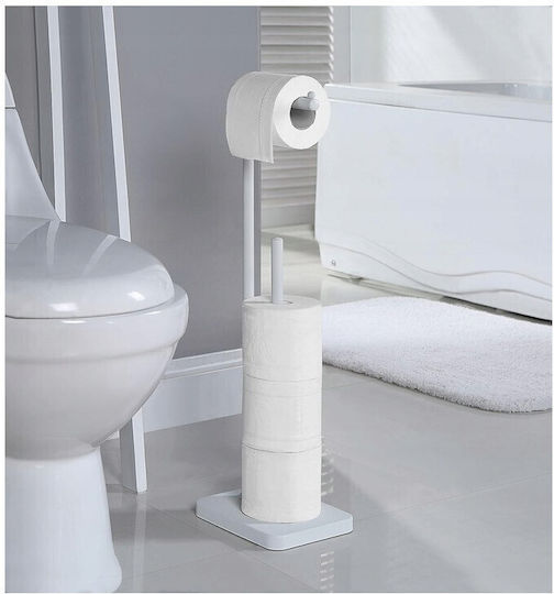 KING Hoff Wandmontierter Papierhalter aus Bambus Weiß