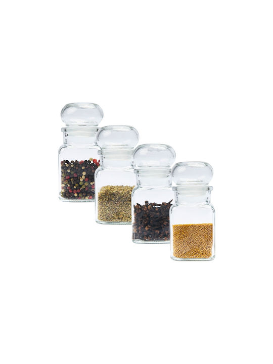 Excellent Houseware Set 4Stück Gläser Allgemeine Verwendung mit Deckel Glas Transparent 150ml