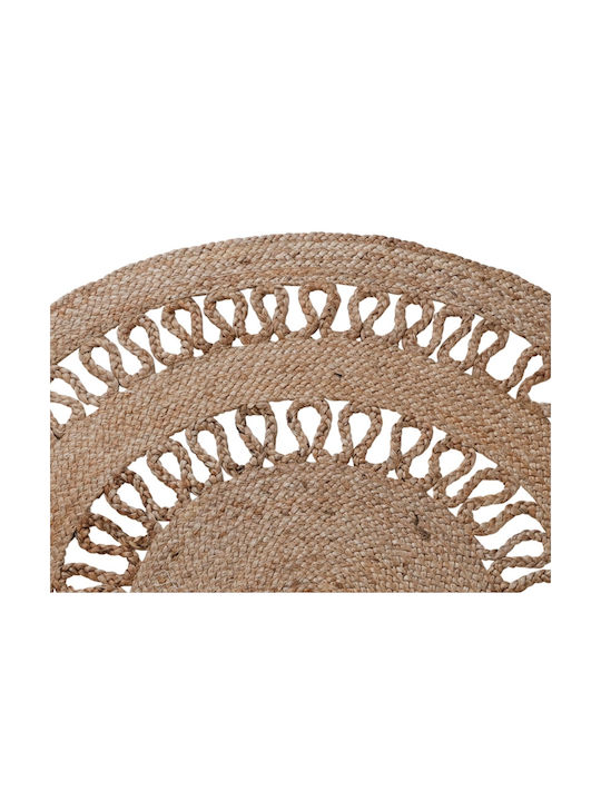 H&S Collection Rug Round Summer from Jute Natural Shades