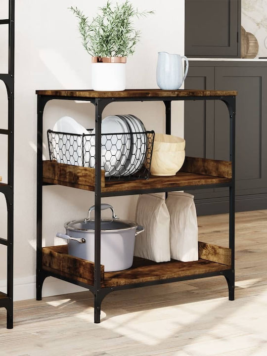 vidaXL Kitchen Trolley Wooden Brown 60x41x80.5cm