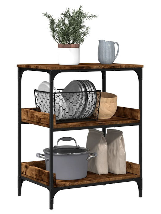 vidaXL Kitchen Trolley Wooden Brown 60x41x80.5cm