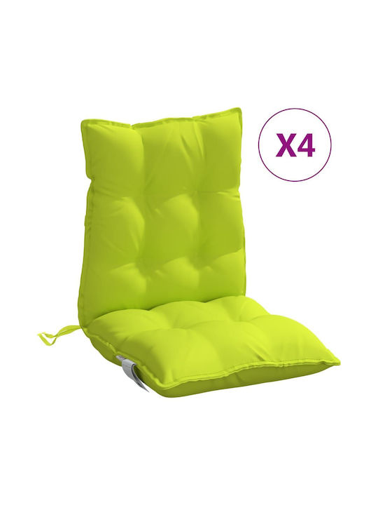 vidaXL Waterproof Garden Chair Cushion Green 4pcs 50x100cm.