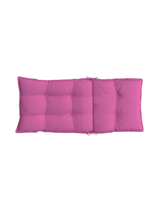 vidaXL Wasserdichtes Gartenstuhlkissen mit Rückenlehne Rosa 6 Stück 50x120cm