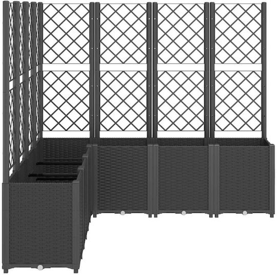vidaXL Ζαρντινιέρα Πλαστική Μαύρη 160x160x140εκ.