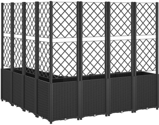 vidaXL Ζαρντινιέρα Πλαστική Μαύρη 160x160x140εκ.