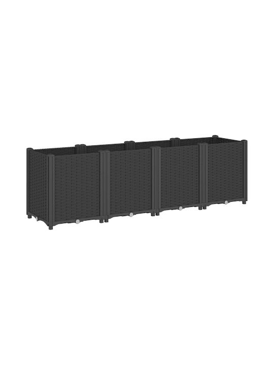 vidaXL Ζαρντινιέρα Πλαστική Μαύρη 160x40x53εκ.