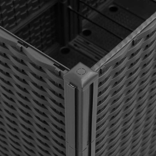 vidaXL Ζαρντινιέρα Πλαστική Μαύρη 160x160x140εκ.