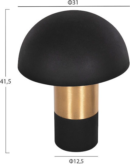 HomeMarkt PUNE Metal Table Lamp for Socket E27 with Black Shade and Base