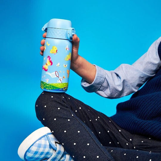 Ion8 Plastic Kids Water Bottle Butterflies Thermos with Straw Non Spill 320ml (Various Designs/Colours)