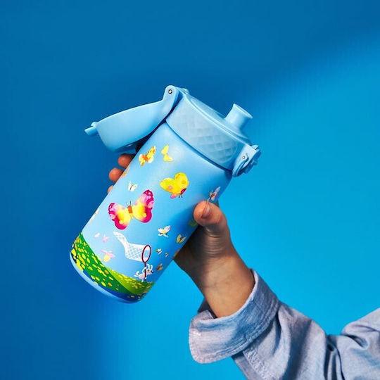 Ion8 Plastic Kids Water Bottle Butterflies Thermos with Straw Non Spill 320ml (Various Designs/Colours)