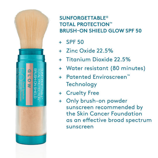 Colorescience Sunforgettable Total Protection Brush-On Shield Glow Αδιάβροχη Αντηλιακή Πούδρα Προσώπου SPF30 με Χρώμα Glow 6gr
