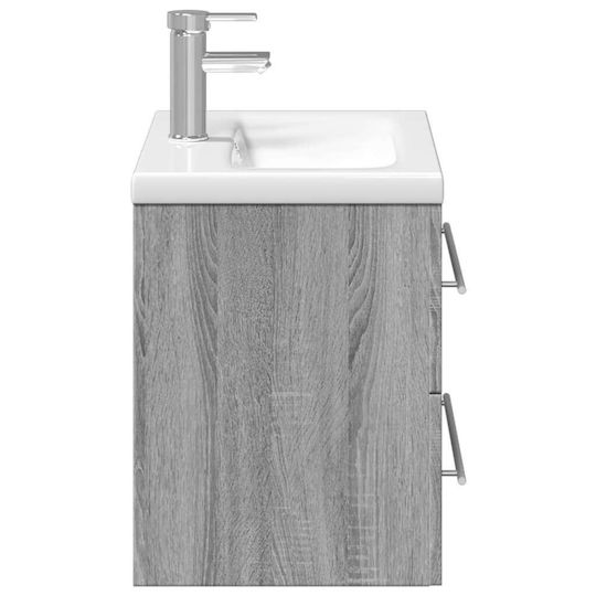 vidaXL Ντουλάπι Πάγκος με Νιπτήρα Μ60xΒ38.5xΥ48cm Γκρι