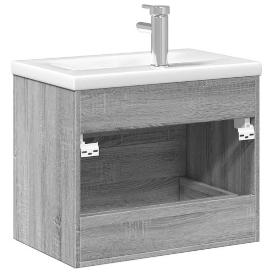 vidaXL Ντουλάπι Πάγκος με Νιπτήρα Μ60xΒ38.5xΥ48cm Γκρι