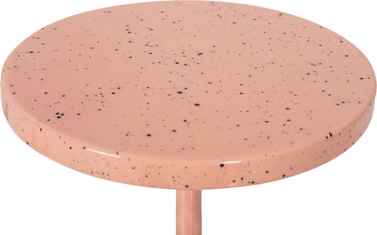 Round Side Coffee Table Bombay Metal Salmon W25.5xL25.5xH51cm