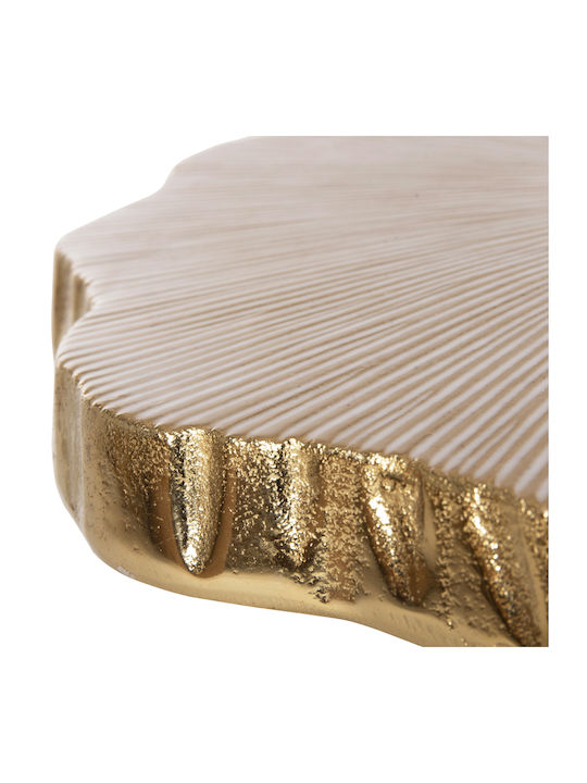 Round Side Coffee Table Angul Metal Gold-White W48xL40xH35cm