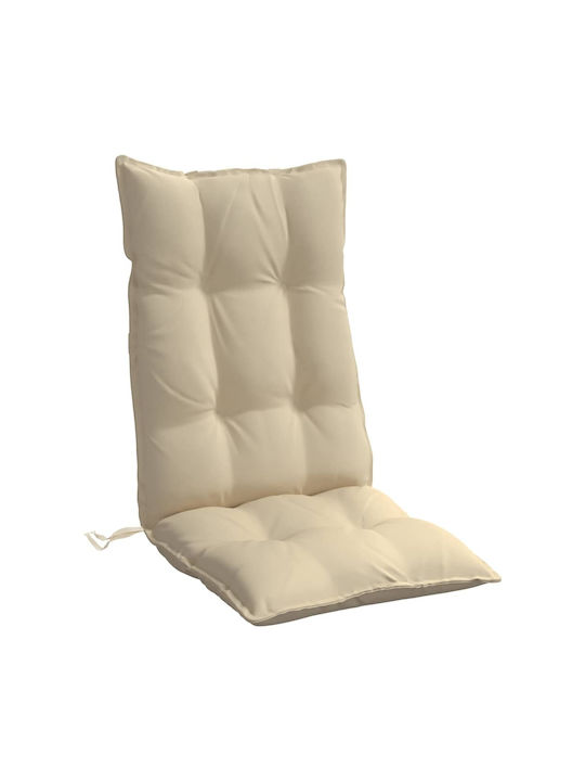 vidaXL Wasserdichtes Gartenstuhlkissen mit Rückenlehne Beige 4 Stück 50x120cm