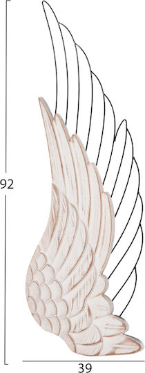 HomeMarkt Διακοσμητικό Τοίχου Εκρού από Ξύλο 39x1.5x92cm 2τμχ